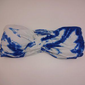 Womens Lucky Brand Blue White Tie Dye Bikini Top Bathing Suit Swimsuit S/P S P